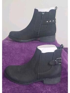 X-Appeal Women's Chelsea Style Heeled Ankle Boot, Black Sz 8